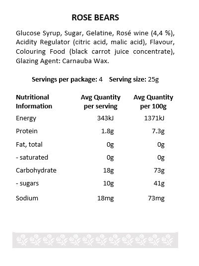 Rosé  Bears – Gourmet Rosé Wine Gummy Bears (100g)